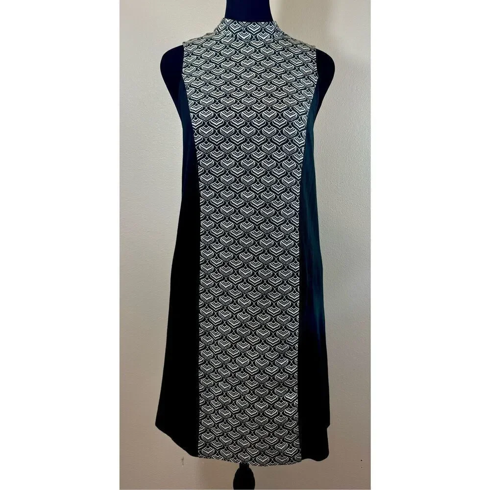 Kensie Women's Scale Brocade Mock Neck Retro Mini Shift Dress Women's XS - Picture 3 of 10